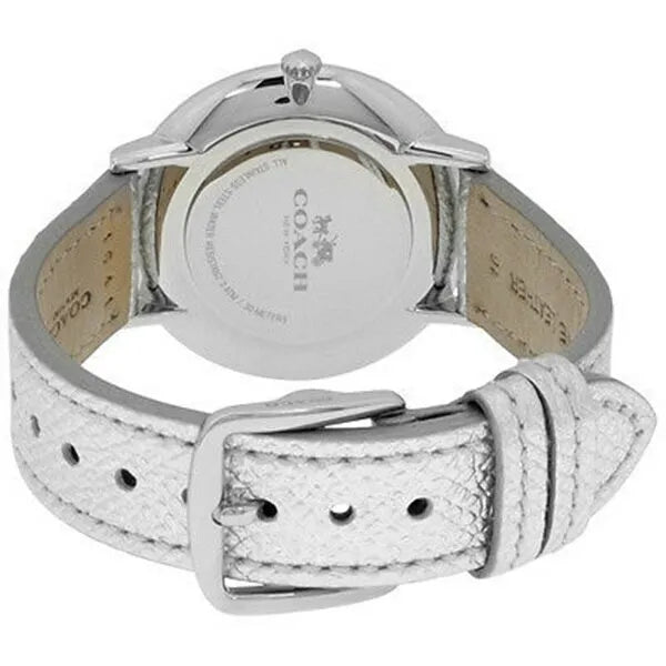 Coach Slim Easton Silver Dial Silver Leather Strap Watch for Women - 14502685 Buy Now By Coach