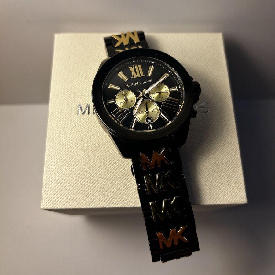 Michael Kors Wren Chronograph Black Dial Two Tone Steel Strap Watch for Women - MK6978 Buy Now By Michael Kors