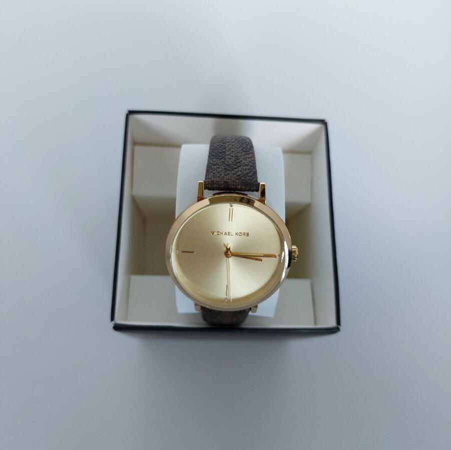 Michael Kors Jayne Three Hand Gold Dial Brown Leather Strap Watch For Women - MK7129 Buy Now By Michael Kors