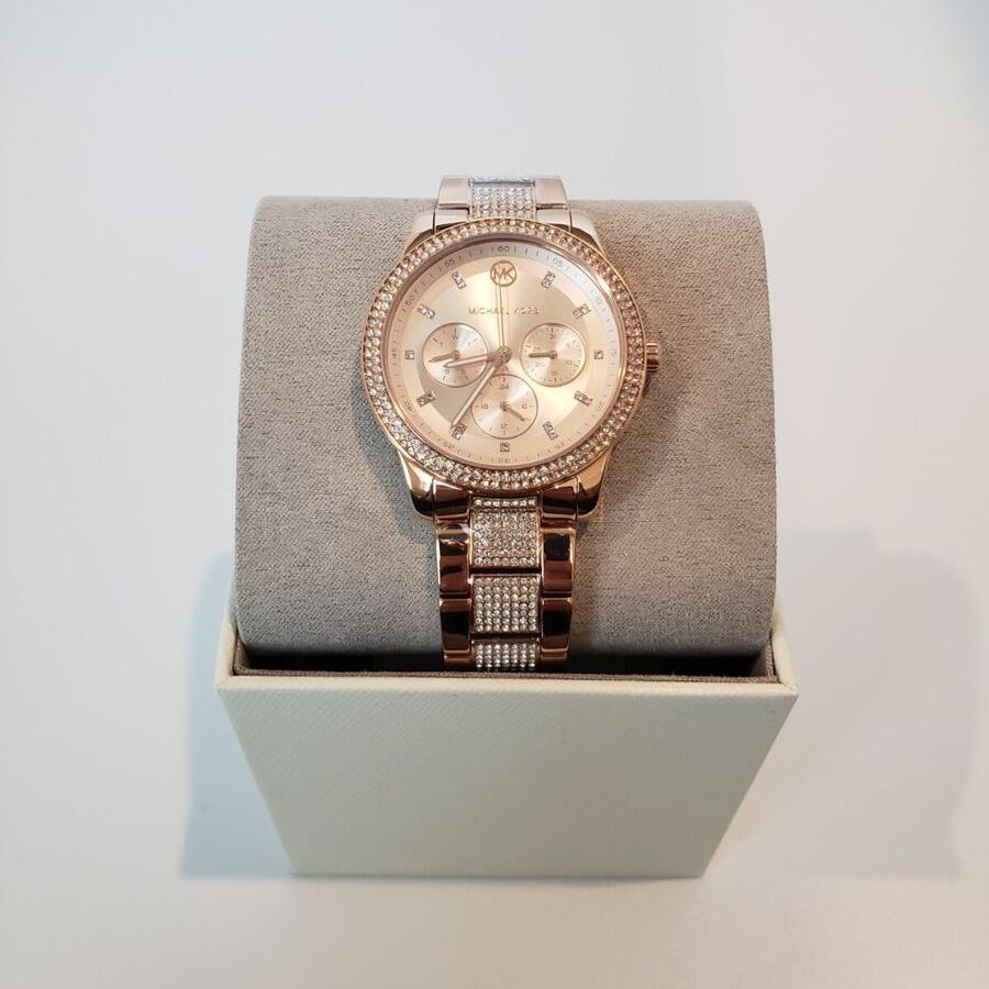Michael Kors Tibby Chronograph Crystals Rose Gold Dial Rose Gold Steel Strap Watch For Women - MK6826 Buy Now By Michael Kors