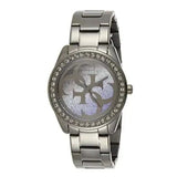 Guess G Twist Diamonds Purple Dial Black Steel Strap Watch For Women - W1201L4 Buy Now By Guess