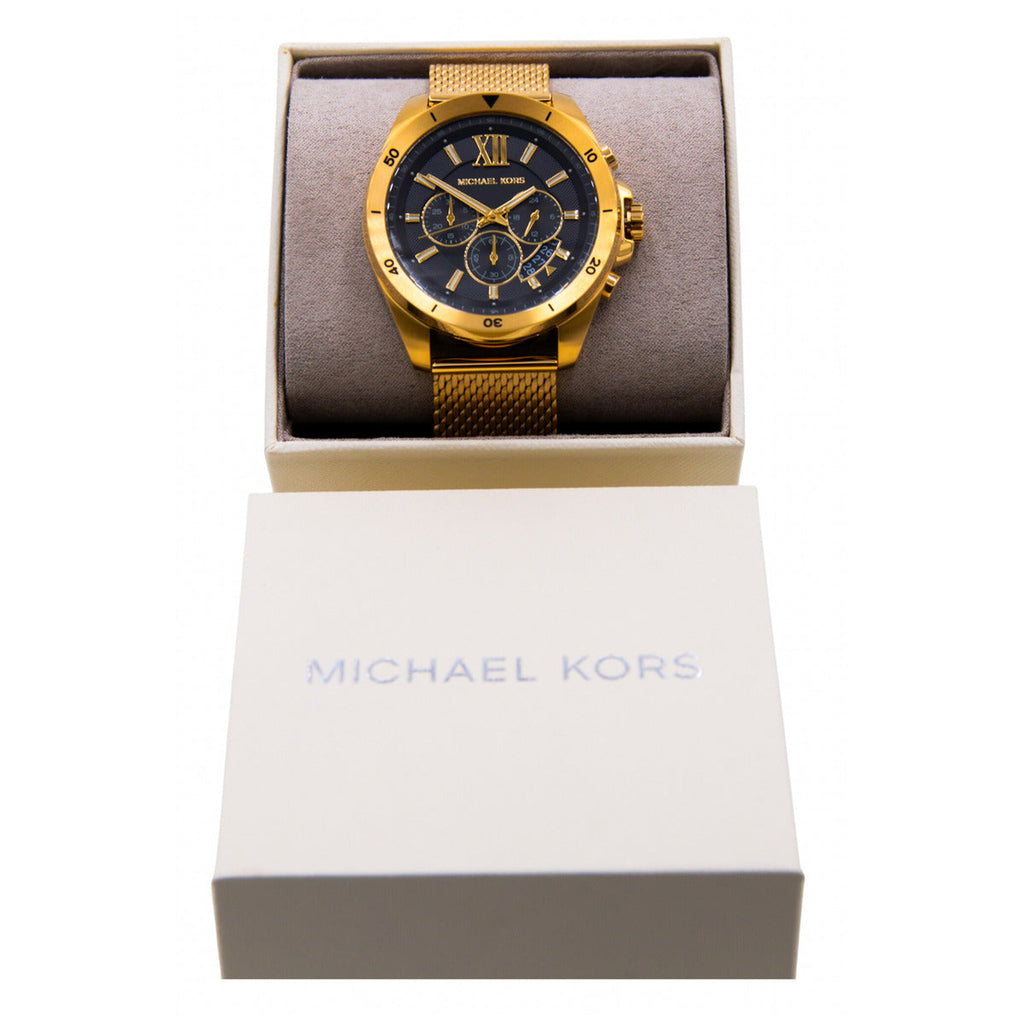 Michael Kors Brecken Chronograph Black Dial Gold Mesh Strap Watch For Men - MK8867 Buy Now By Michael Kors