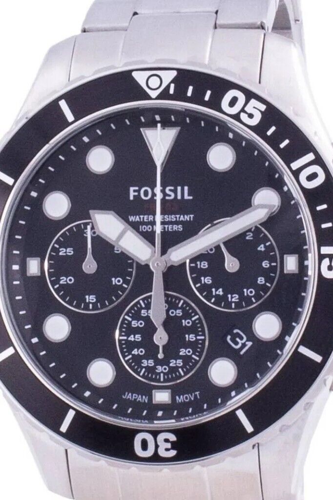 Fossil FB-03 Chronograph Black Dial Silver Steel Strap Watch for Men - FS5725 Buy Now By Fossil
