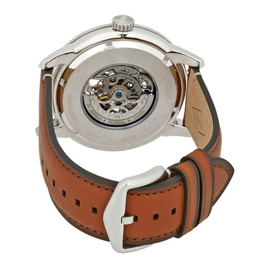 Fossil Townsman Automatic Skeleton Blue Dial Brown Leather Strap Watch for Men - ME3154 Buy Now By Fossil