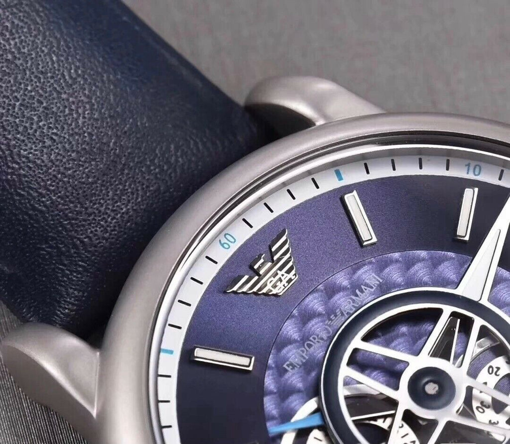 Emporio Armani Luigi Chronograph Blue Dial Black Leather Strap Watch For Men - AR60011 Buy Now By Emporio Armani