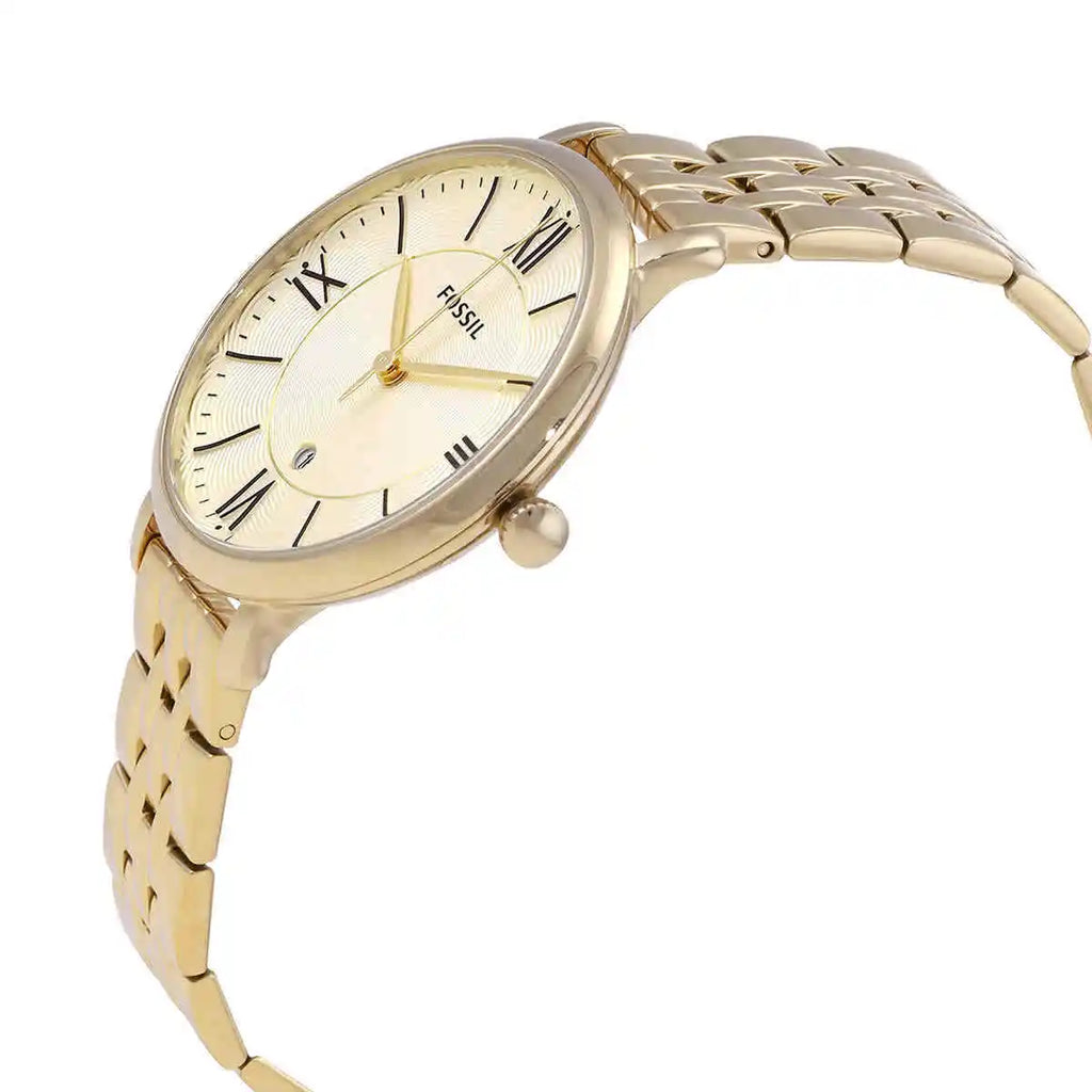 Fossil Jacqueline White Dial Gold Steel Strap Watch for Women - ES3434 Buy Now By Fossil
