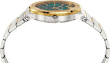 Versace Hellenyium Quartz Green Dial Silver Steel Strap Watch For Men - VEVK00420 Buy Now By Versace