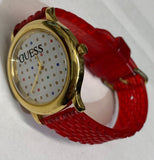 Guess Trend Dragon Gold Dial Red Leather Strap Watch For Women - GW0646L1 Buy Now By Guess