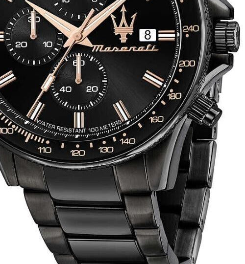 Maserati SFIDA Chronograph Black Dial Black Steel Strap Watch For Men - R8873640011 Buy Now By Maserati