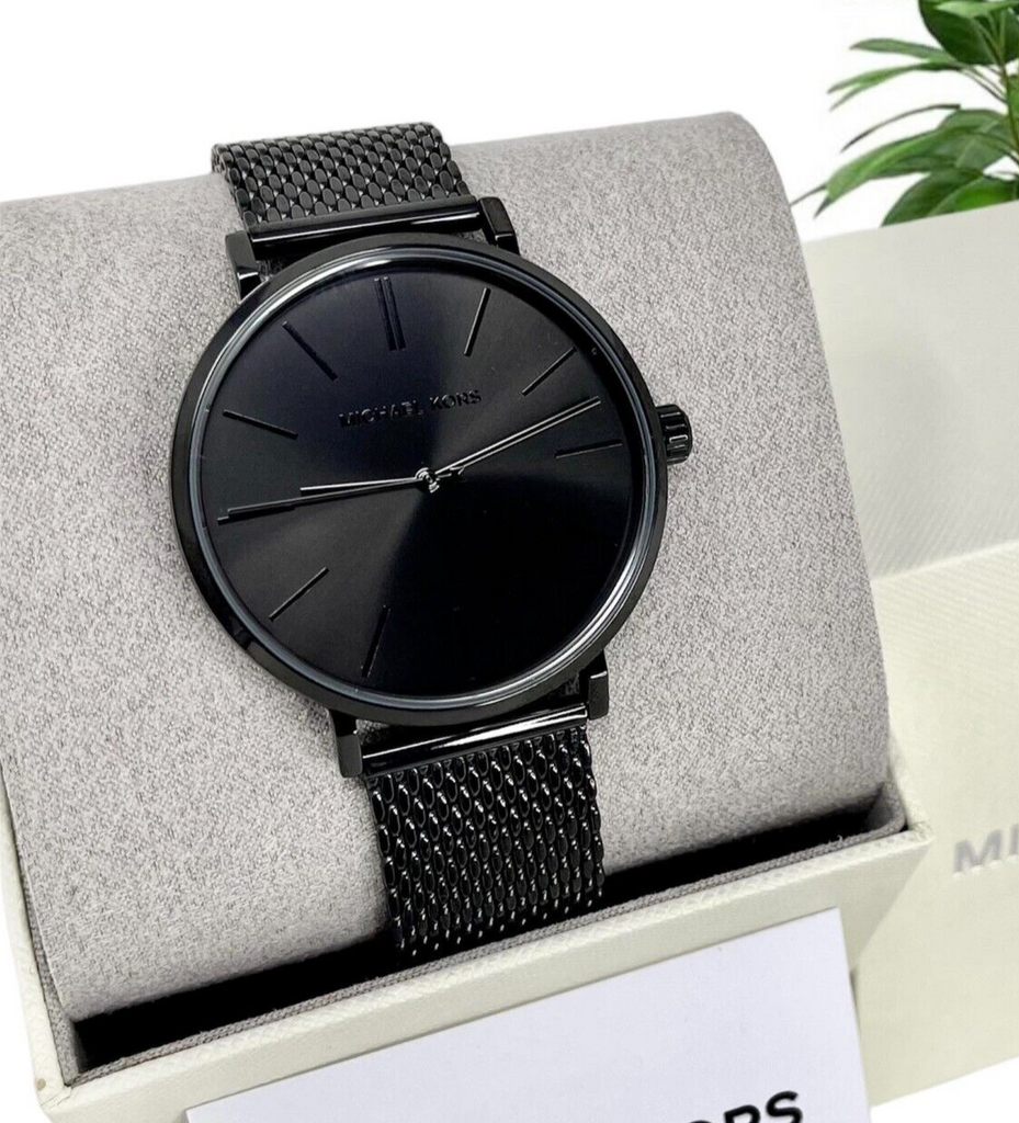 Michael Kors Auden Three-Hand Black Dial Black Mesh Strap Watch for Men - MK7152 Buy Now By Michael Kors