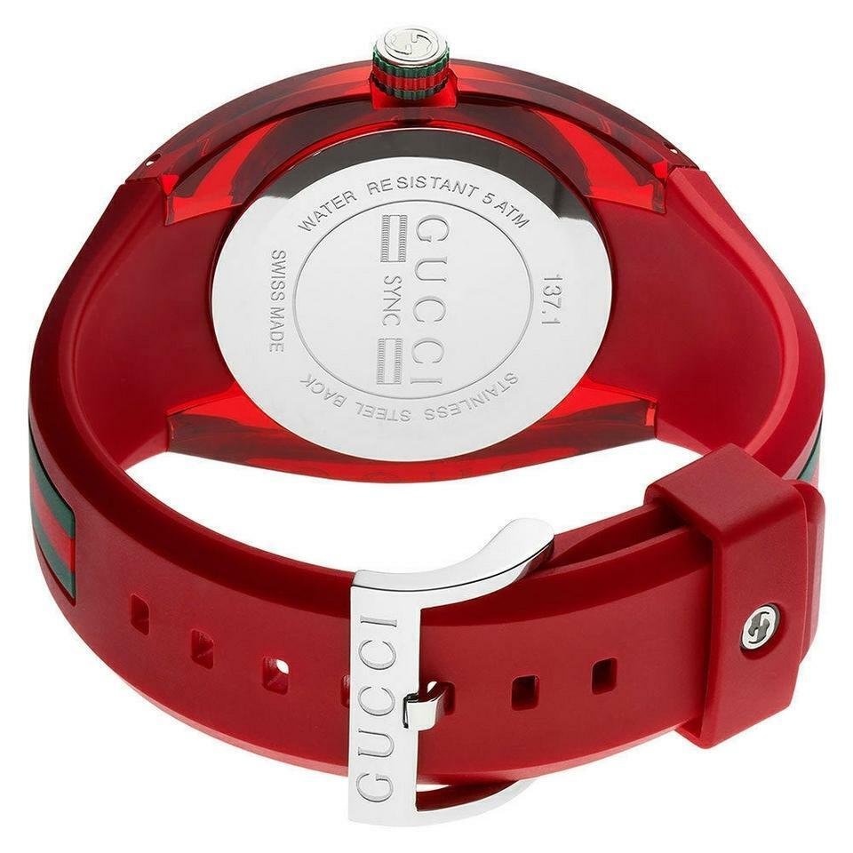 Gucci Sync XXL Quartz Red Dial Red Rubber Strap Unisex Watch - YA137103 Buy Now By Gucci