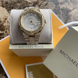 Michael Kors Lennox Three Hand Crystals White Dial Gold Steel Strap Watch For Women - MK6991 Buy Now By Michael Kors