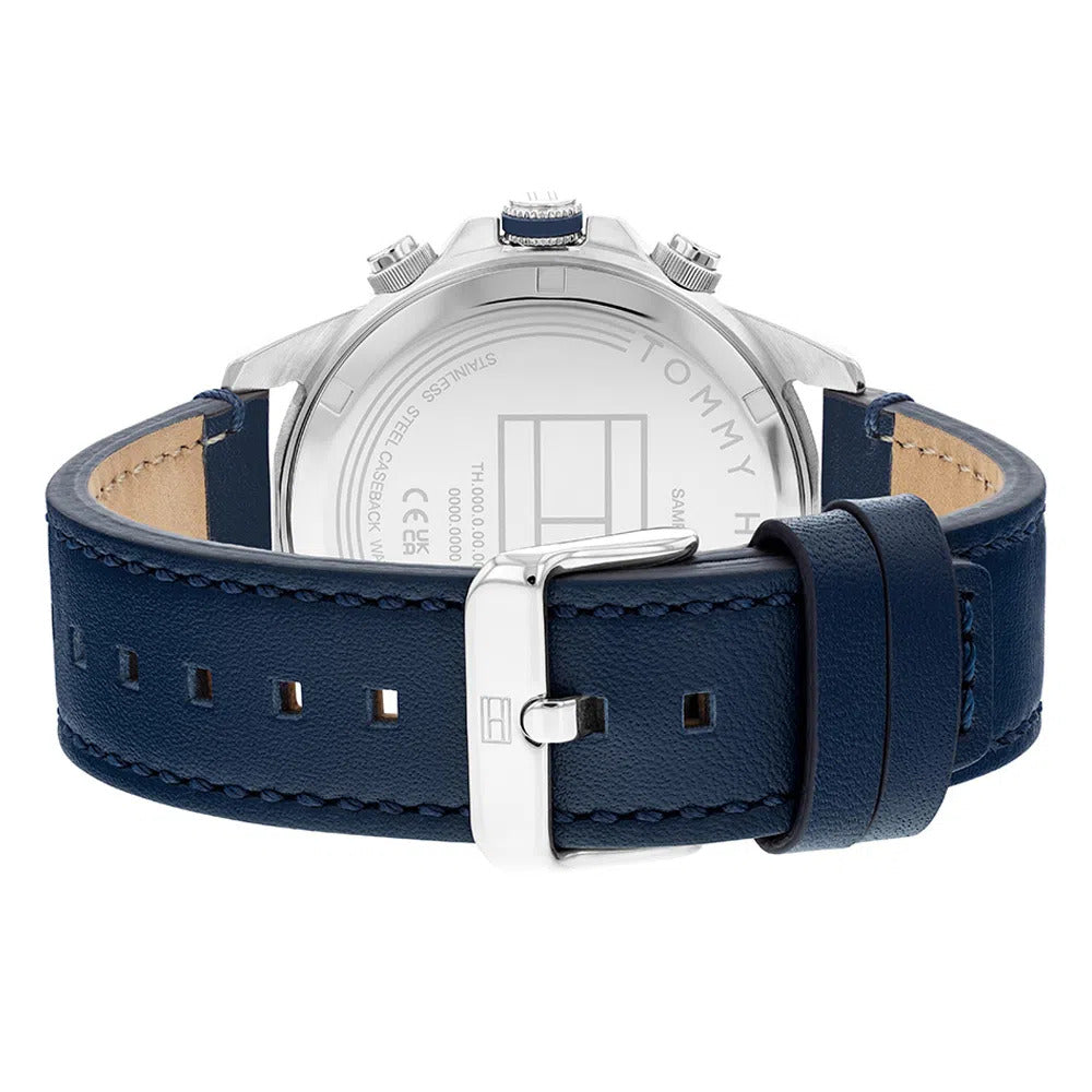 Tommy Hilfiger Lars Chronograph Blue Dial Blue Leather Strap Watch For Men - 1792063 Buy Now By Tommy Hilfiger