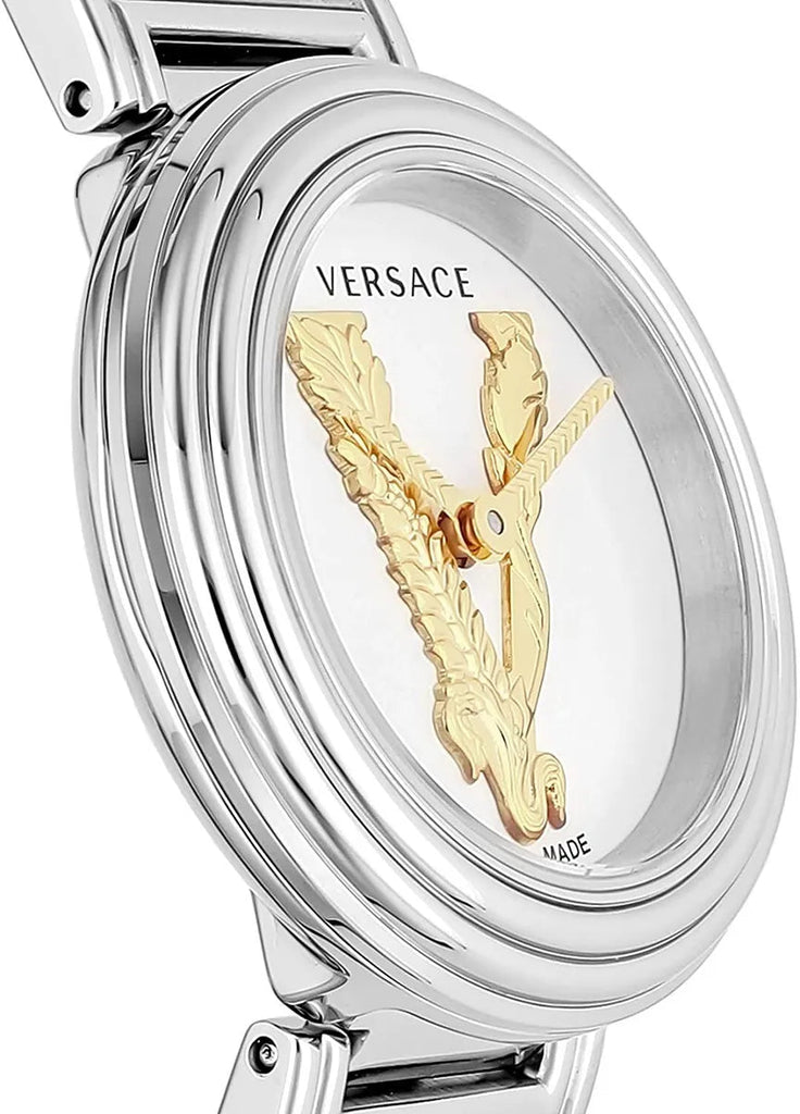 Versace Virtus Quartz White Dial Silver Steel Strap Watch For Women - VET300621 Buy Now By Versace