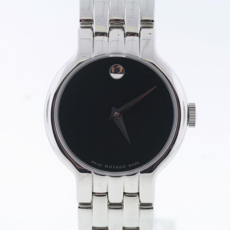 Movado Veturi Quartz Black Dial Silver Steel Strap Watch for Women - 0606338 Buy Now By Movado