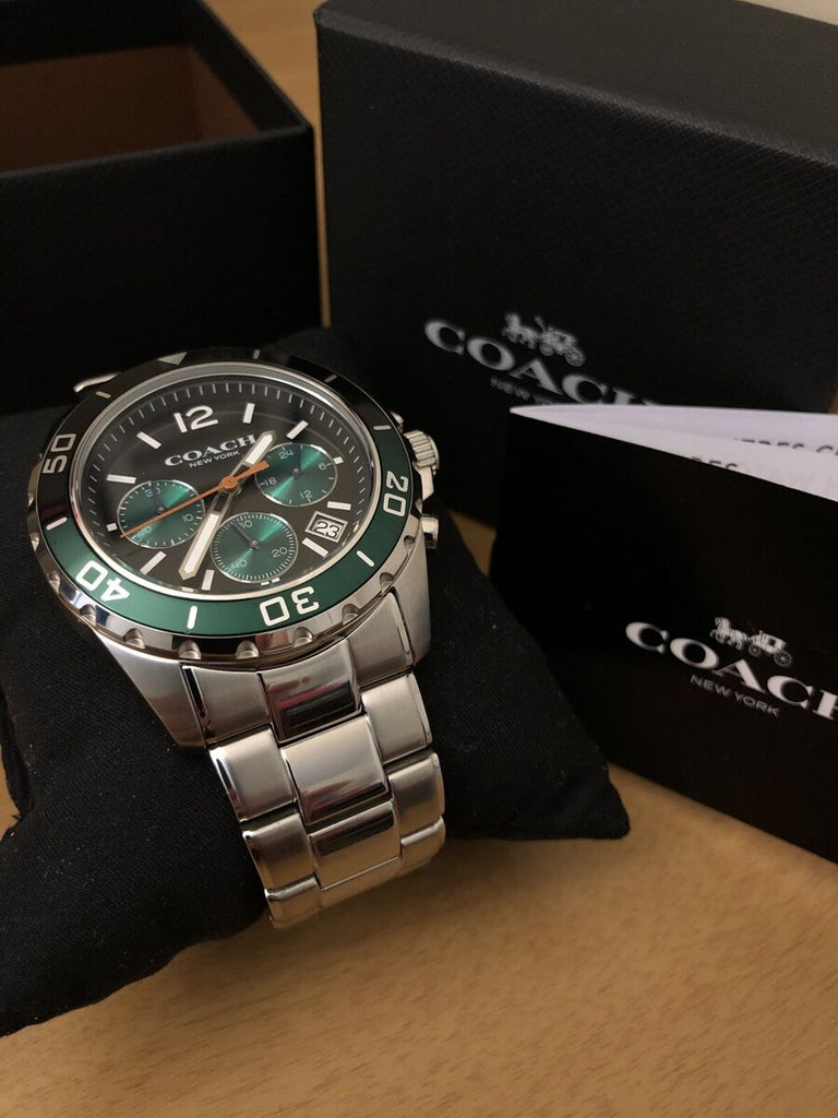 Coach Kent Green Dial Silver Steel Strap Watch for Men - 14602557 Buy Now By Coach