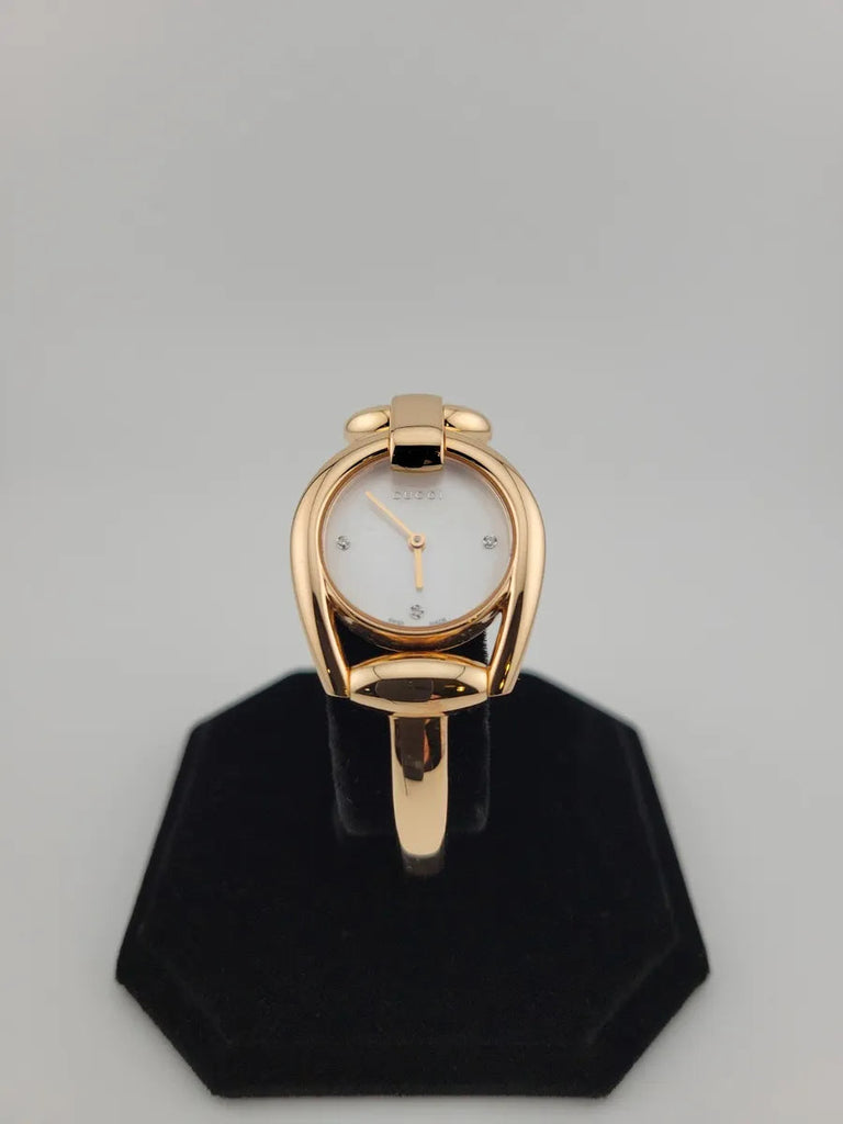 Gucci Horsebit Collection Diamonds Mother of Pearl Dial Rose Gold Steel Strap Watch For Women - YA139508 Buy Now By Gucci
