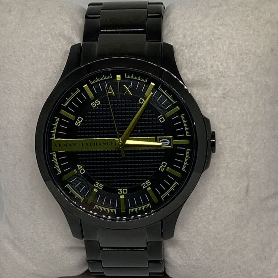 Armani Exchange Hampton Black Dial Black Steel Strap Watch For Men - AX2407 Buy Now By Armani Exchange