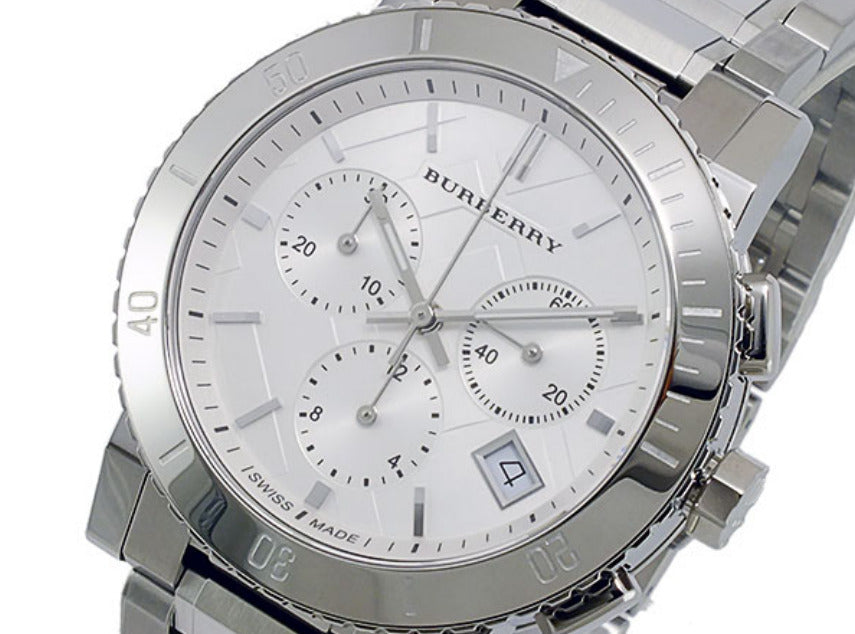 Burberry City Chronograph White Dial Silver Steel Strap Watch For Women - BU9700 Buy Now By Burberry