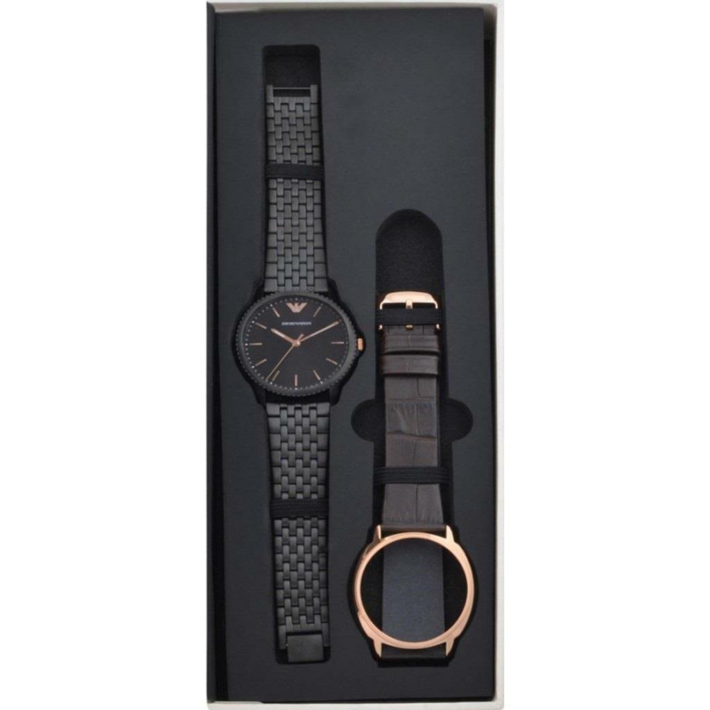 Emporio Armani Interchangeable Black Dial Black Steel Strap Watch For Men - AR80021 Buy Now By Emporio Armani