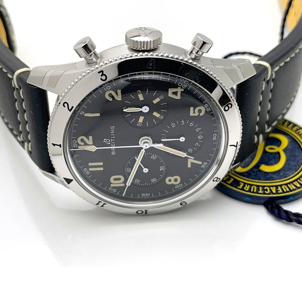 Breitling Avi Ref. 765 1953 Re-Edition Black Dial Black Leather Strap Watch for Men - AB0920131B1X1 Buy Now By Breitling