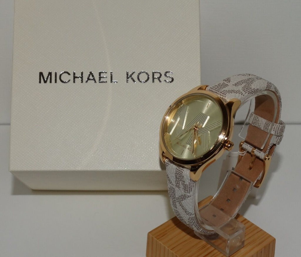 Michael Kors Jaycie Quartz Gold Dial White Leather Strap Watch for Women - MK2861 Buy Now By Michael Kors