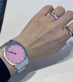 Gucci 25H Quartz Pink Dial Silver Steel Strap Watch for Women - YA163410 Buy Now By Gucci