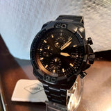 Fossil Bronson Chronograph Black Dial Black Steel Strap Watch for Men - FS5851 Buy Now By Fossil