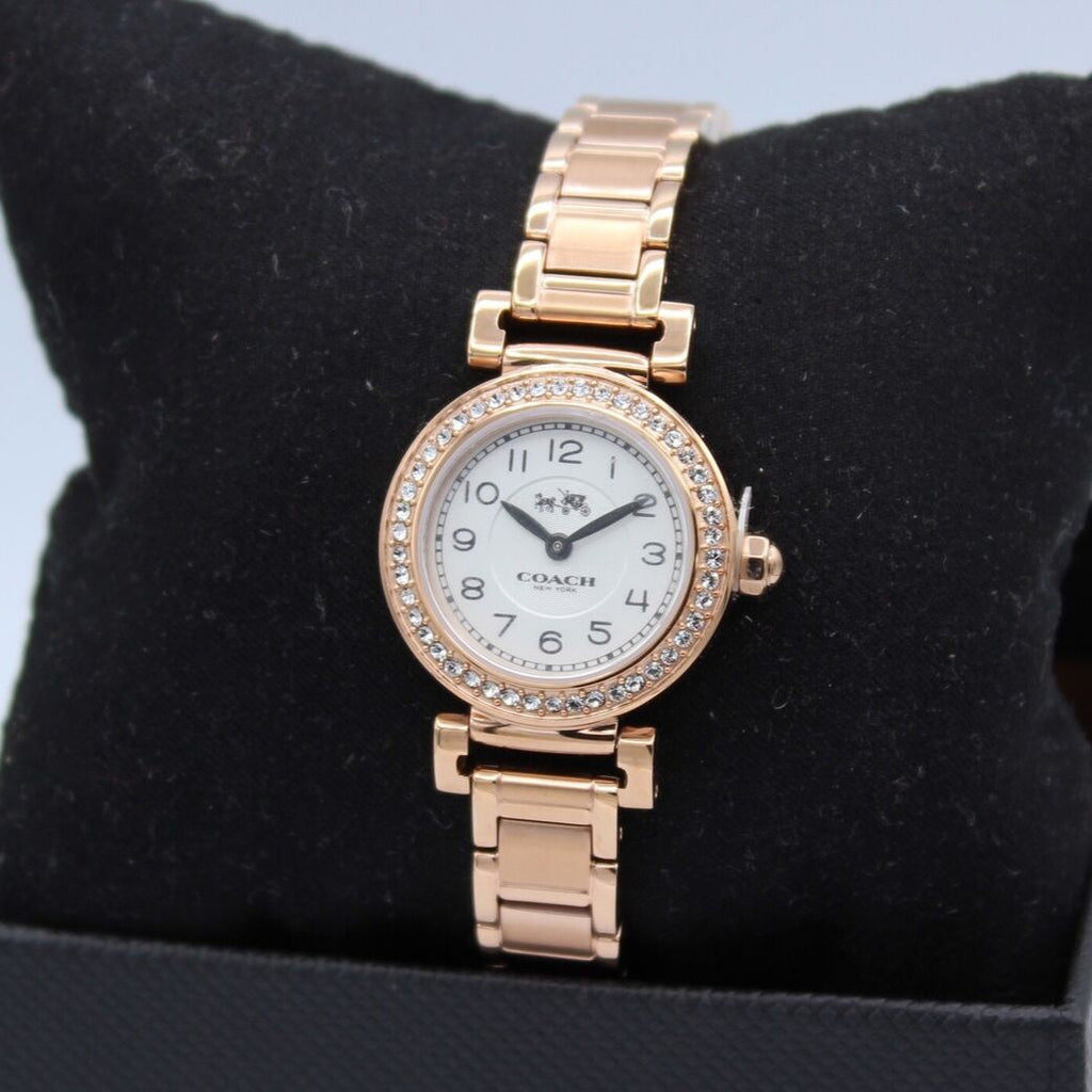 Coach Madison Crystals White Dial Rose Gold Steel Strap Watch For Women - 14502405 Buy Now By Coach