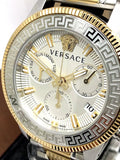 Versace Greca Action Chronograph Quartz Silver Dial Two Tone Steel Strap Watch for Men - VE3J00522 Buy Now By Versace