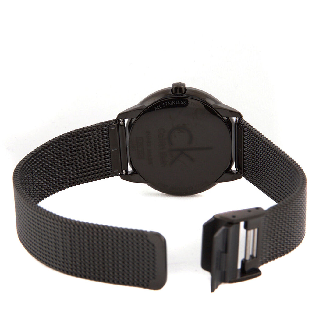 Calvin Klein Minimal Black Dial Black Mesh Bracelet Watch for Men - K3M224B1 Buy Now By Calvin Klein
