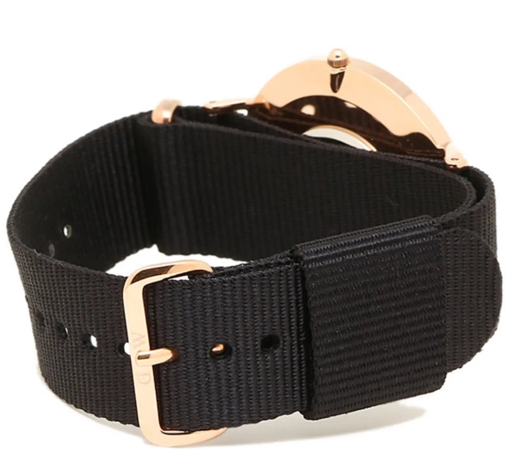 Daniel Wellington Classic Cornwall Black Dial Black Nylon Strap Watch For Women - DW00100148 Buy Now By Daniel Wellington