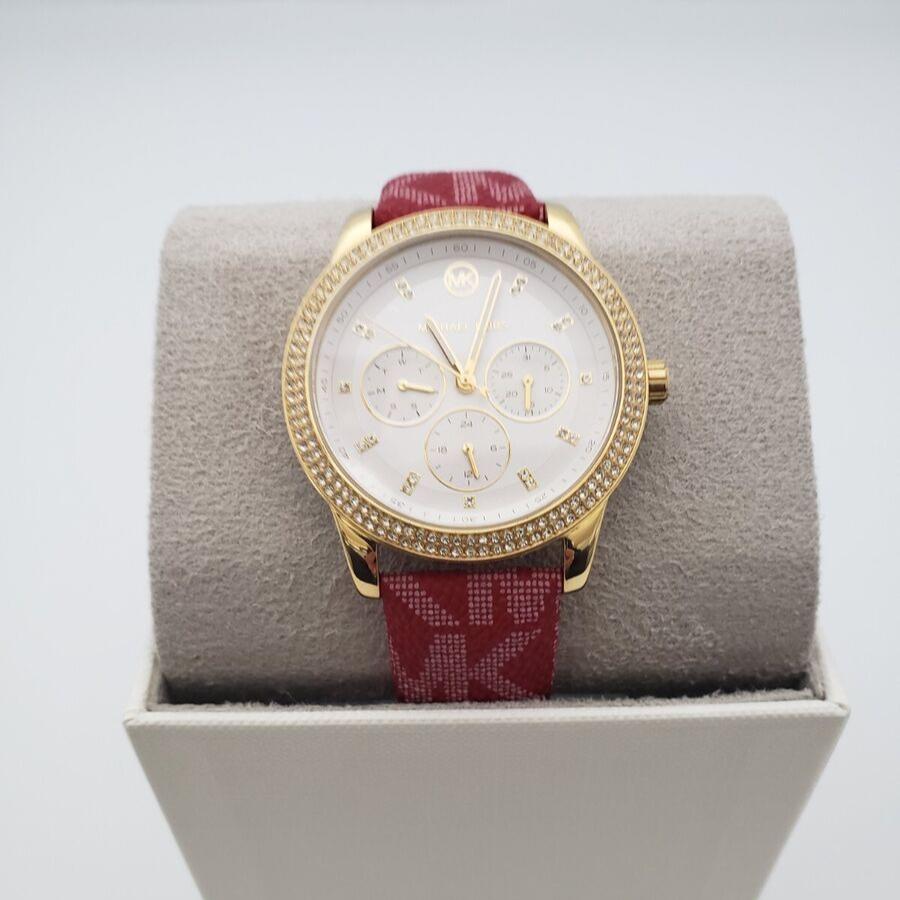 Michael Kors Tibby Multifunction Silver Dial Red Leather Strap Watch For Women - MK2975 Buy Now By Michael Kors