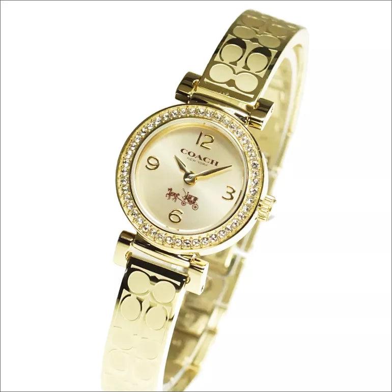 Coach Dress Crystals Gold Dial Gold Steel Strap Watch For Women - 14502202 Buy Now By Coach