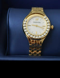 Swarovski Lovely Crystals White Dial Gold Steel Strap Watch for Women - 5242895 Buy Now By Swarovski