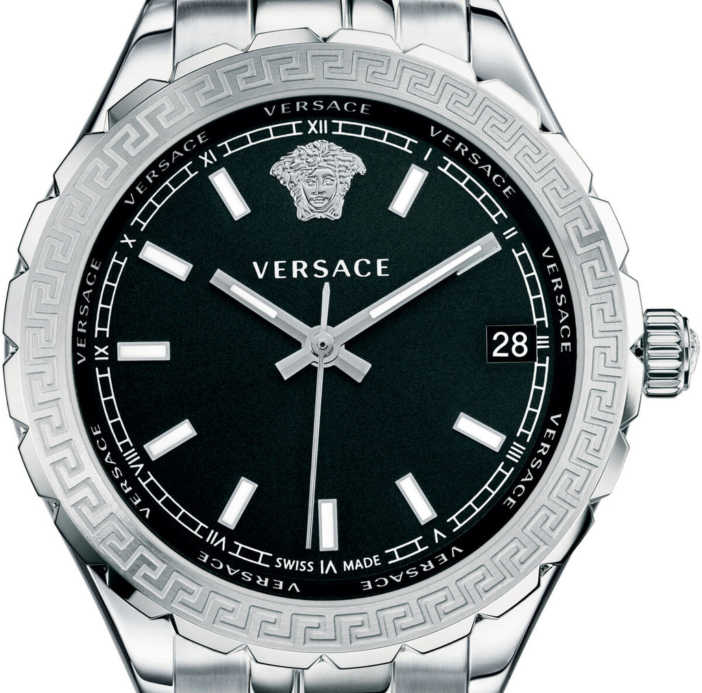Versace Hellenyium Black Dial Silver Steel Strap Watch for Women - V12020015 Buy Now By Versace