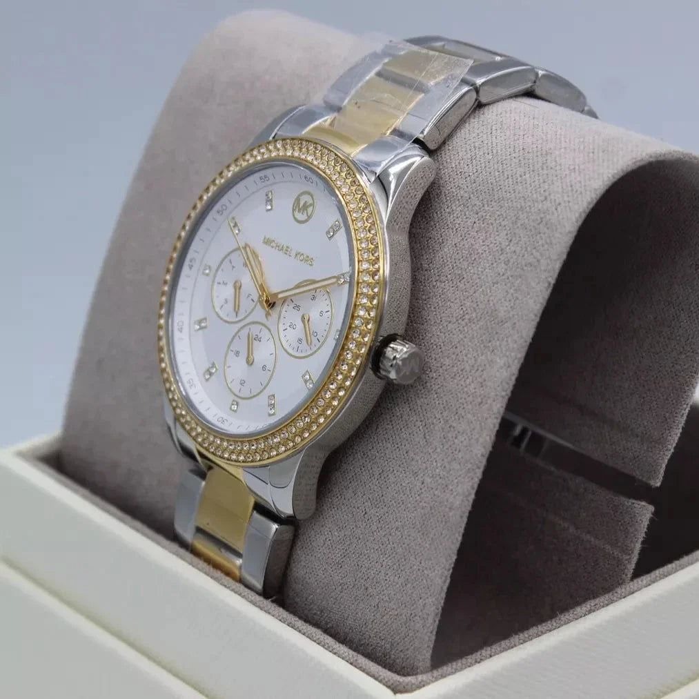 Michael Kors Tibby Multifunction White Dial Two Tone Steel Strap Watch For Women - MK6825 Buy Now By Michael Kors