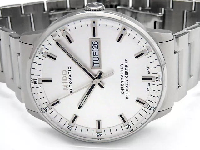 Mido Commander II Automatic Chronometer Silver Dial Silver Steel Strap Watch For Men - M021.431.11.031.00 Buy Now By Mido