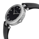 Gucci Diamantissima Diamonds Black Dial Black Leather Strap Watch For Women - YA141403 Buy Now By Gucci
