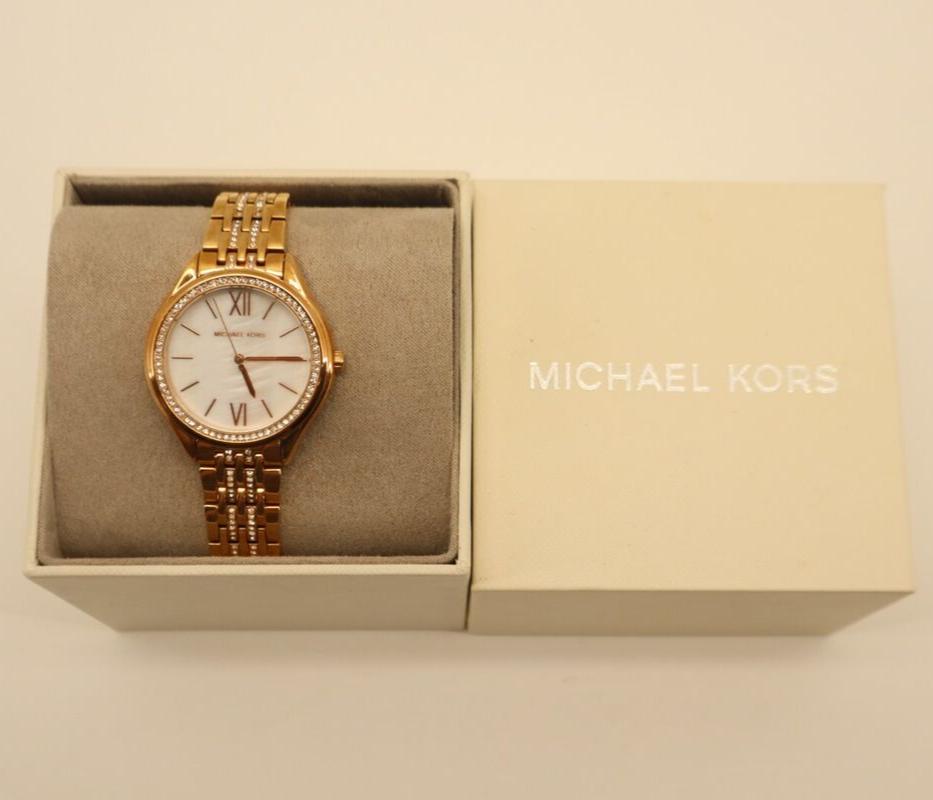 Michael Kors Mindy Three Hand White Dial Rose Gold Steel Strap Watch for Women - MK7078 Buy Now By Michael Kors