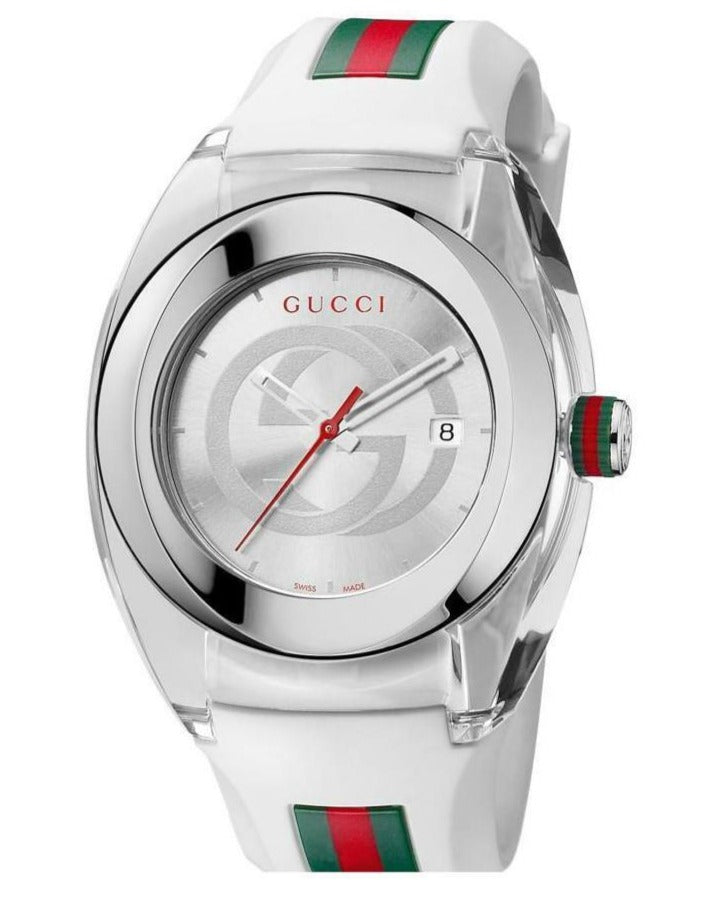Gucci Sync XXL White Dial White Rubber Strap Watch For Men - YA137102 Buy Now By Gucci