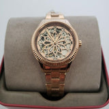 Fossil Rye Automatic Skeleton Rose Gold Dial Rose Gold Steel Strap Watch for Women - BQ3754 Buy Now By Fossil