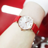 Emporio Armani Gianni T Bar Silver Dial Red Leather Strap Watch For Women - AR1876 Buy Now By Emporio Armani