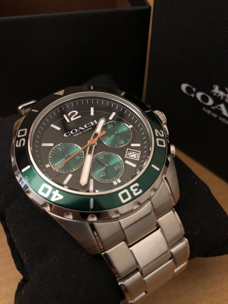 Coach Kent Green Dial Silver Steel Strap Watch for Men - 14602557 Buy Now By Coach
