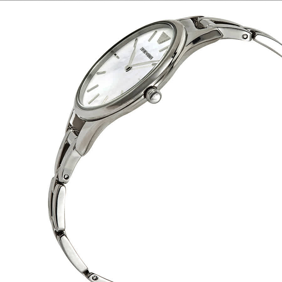 Emporio Armani Aurora Mother Of Pearl White Dial Silver Steel Strap Watch For Women - AR11054 Buy Now By Emporio Armani
