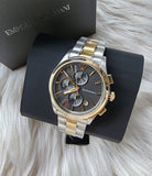 Emporio Armani Paolo Chronograph Grey Dial Two Tone Steel Strap Watch For Men - AR11527 Buy Now By Emporio Armani