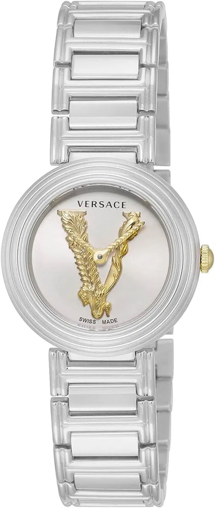 Versace Virtus Quartz White Dial Silver Steel Strap Watch For Women - VET300621 Buy Now By Versace