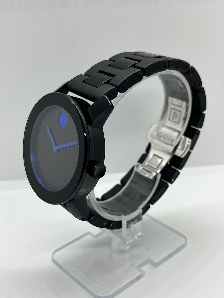 Movado Bold TR90 Black Dial Black Leather Strap Watch For Men - 3600307 Buy Now By Movado