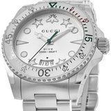 Gucci Dive Quartz White Dial Silver Steel Strap Watch For Men - YA136336 Buy Now By Gucci