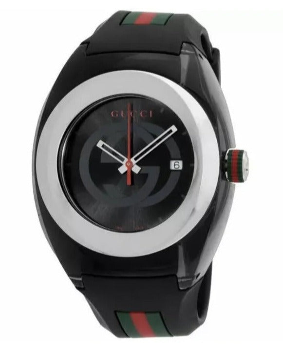 Gucci Sync XXL Quartz Black Dial Black Rubber Strap Watch For Men - YA137101 Buy Now By Gucci